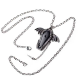 Eternal Sleep - Winged Coffin Pewter Pendant and Chain | Happy Piranha