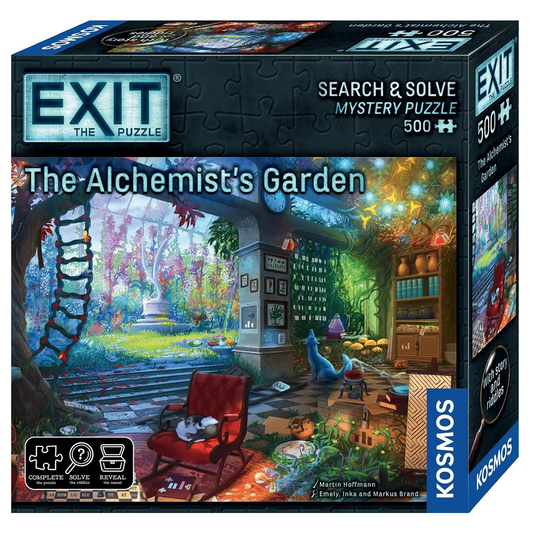 EXIT The Puzzle: The Alchemist's Garden (Front of Box) on a White Background | Happy Piranha