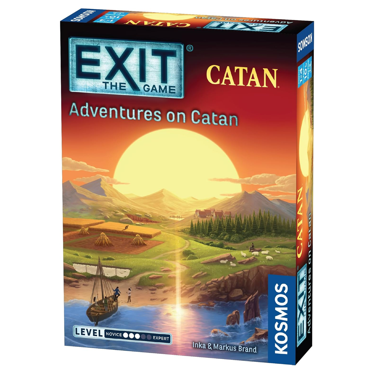 EXIT: Adventures on Catan Escape Room Board Game (Front of Box) On a White Background | Happy Piranha