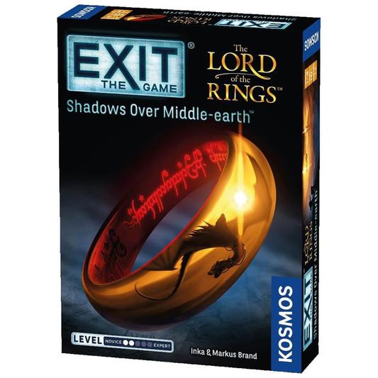 EXIT: The Lord of The Rings Shadows Over Middle Earth Board Game (Front of Box) On a White Background | Happy Piranha