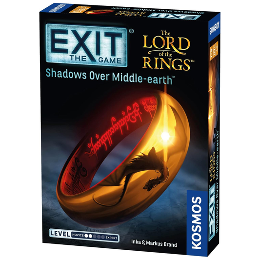 EXIT: The Lord of the Rings Shadows Over Middle Earth - Escape Room Board Game (Front of Box) | Happy Piranha