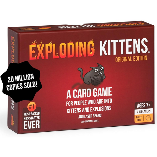 Exploding Kittens Original Edition Card Game Front of Box | Happy Piranha
