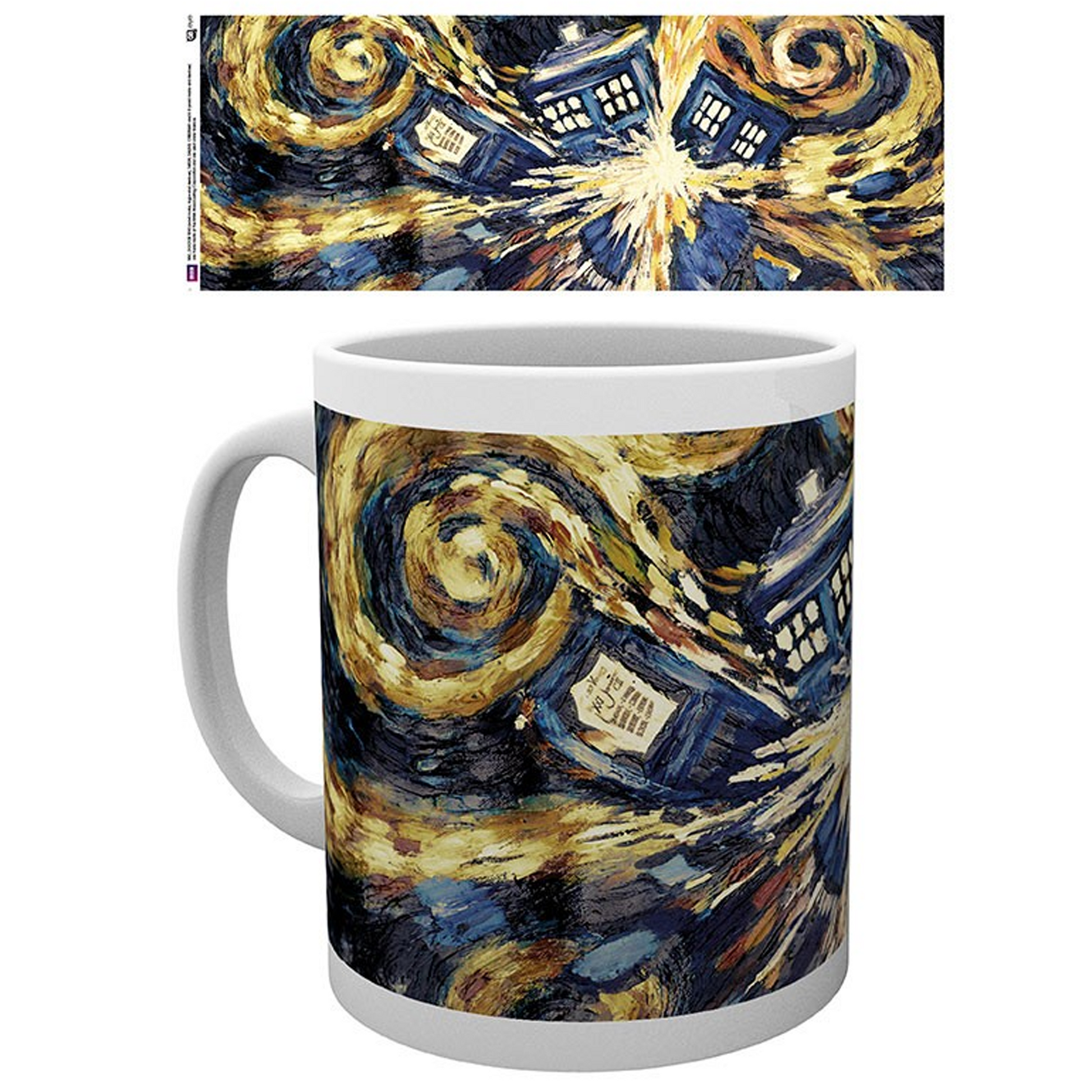 Doctor Who Exploding Tardis Van Gogh Design Ceramic Mug and Design | Happy Piranha