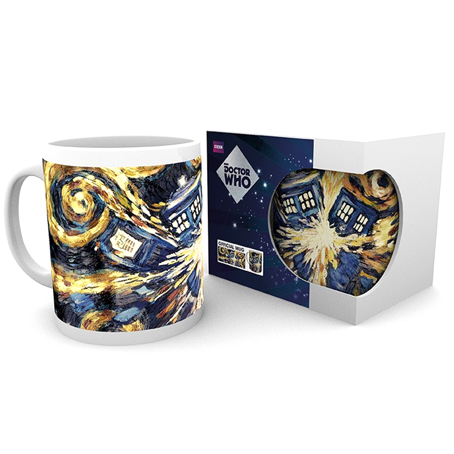 Doctor Who Exploding Tardis Van Gogh Design Ceramic Mug and Box | Happy Piranha