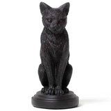 Faust's Cat Candlestick - Black Resin Candle Holder (Front) | Happy Piranha