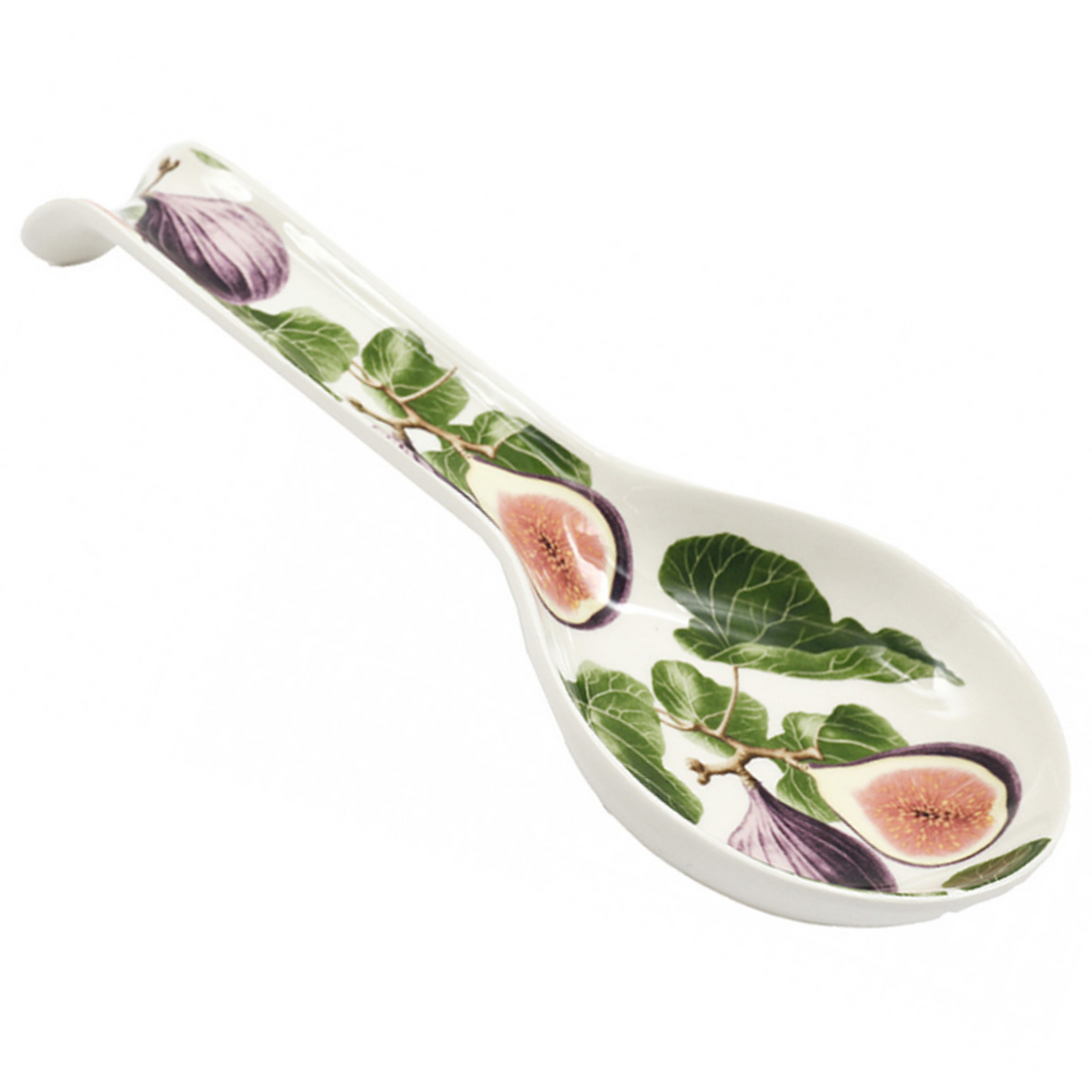 Cosy Home Fig Design Ceramic Spoon Rest on a White Background | Happy Piranha