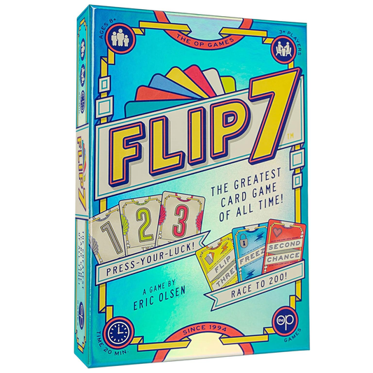 Flip 7 Card Game Front of Box | Happy Piranha