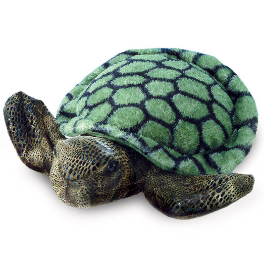 Sid the Sea Turtle Flopsie Soft Toy on a White Background | Happy Piranha