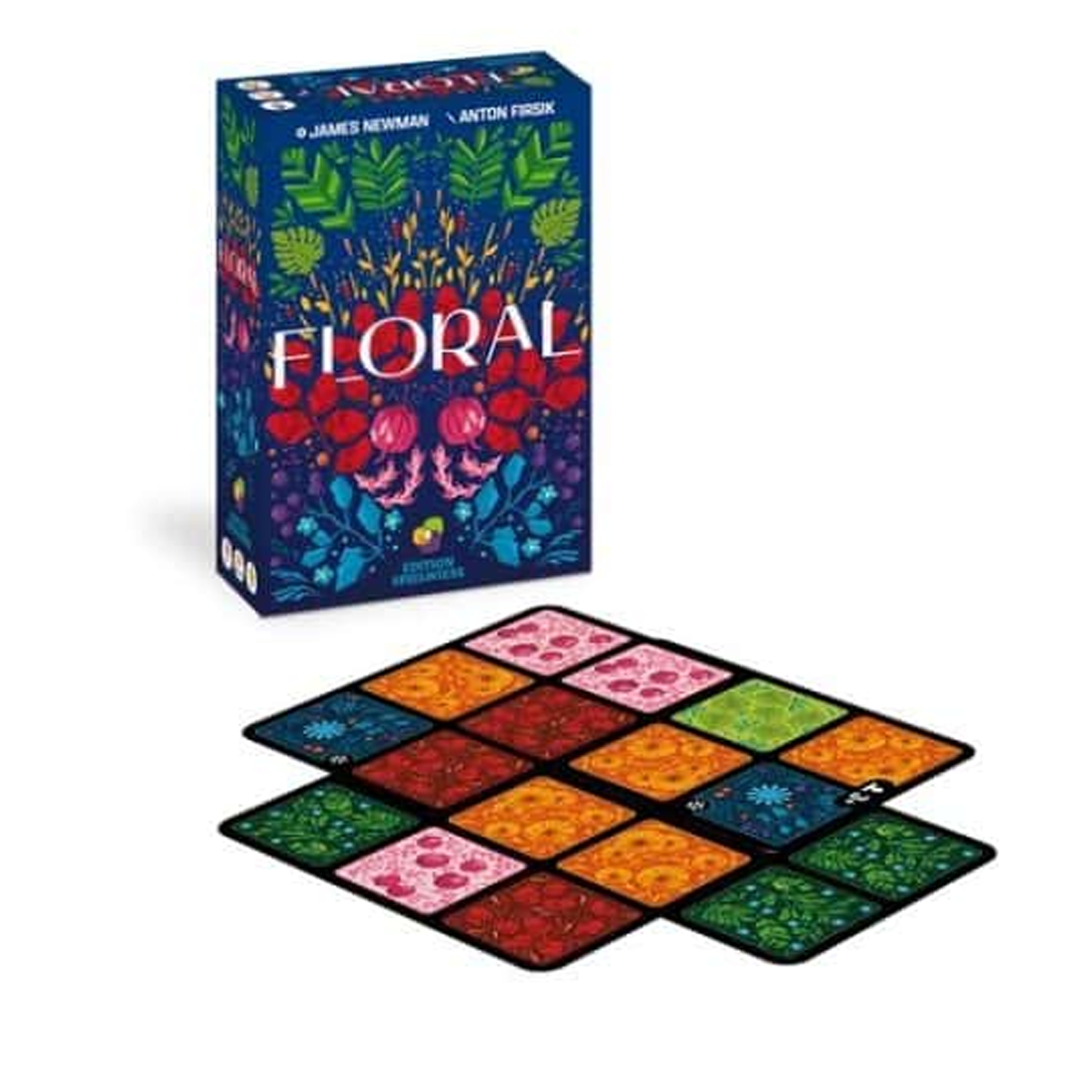 Floral Card Game (Box and Cards) On a White Background | Happy Piranha