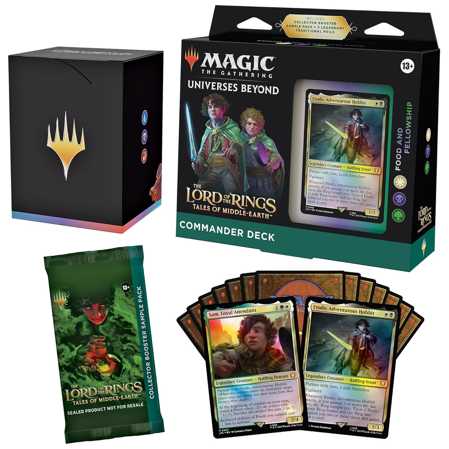 Magic the Gathering: Lord of the Rings Food & Fellowship Commander Deck (Box and Contents) On a White Background | Happy Piranha