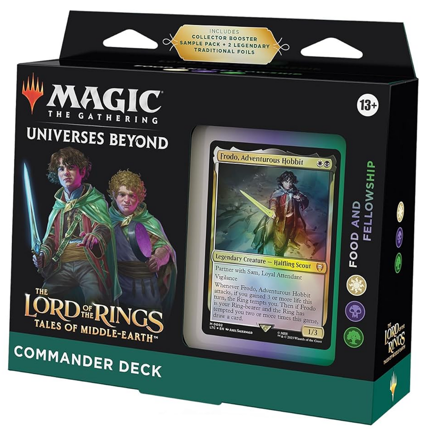 Magic the Gathering: Lord of the Rings Food & Fellowship Commander Deck (Front of Box) On a White Background | Happy Piranha