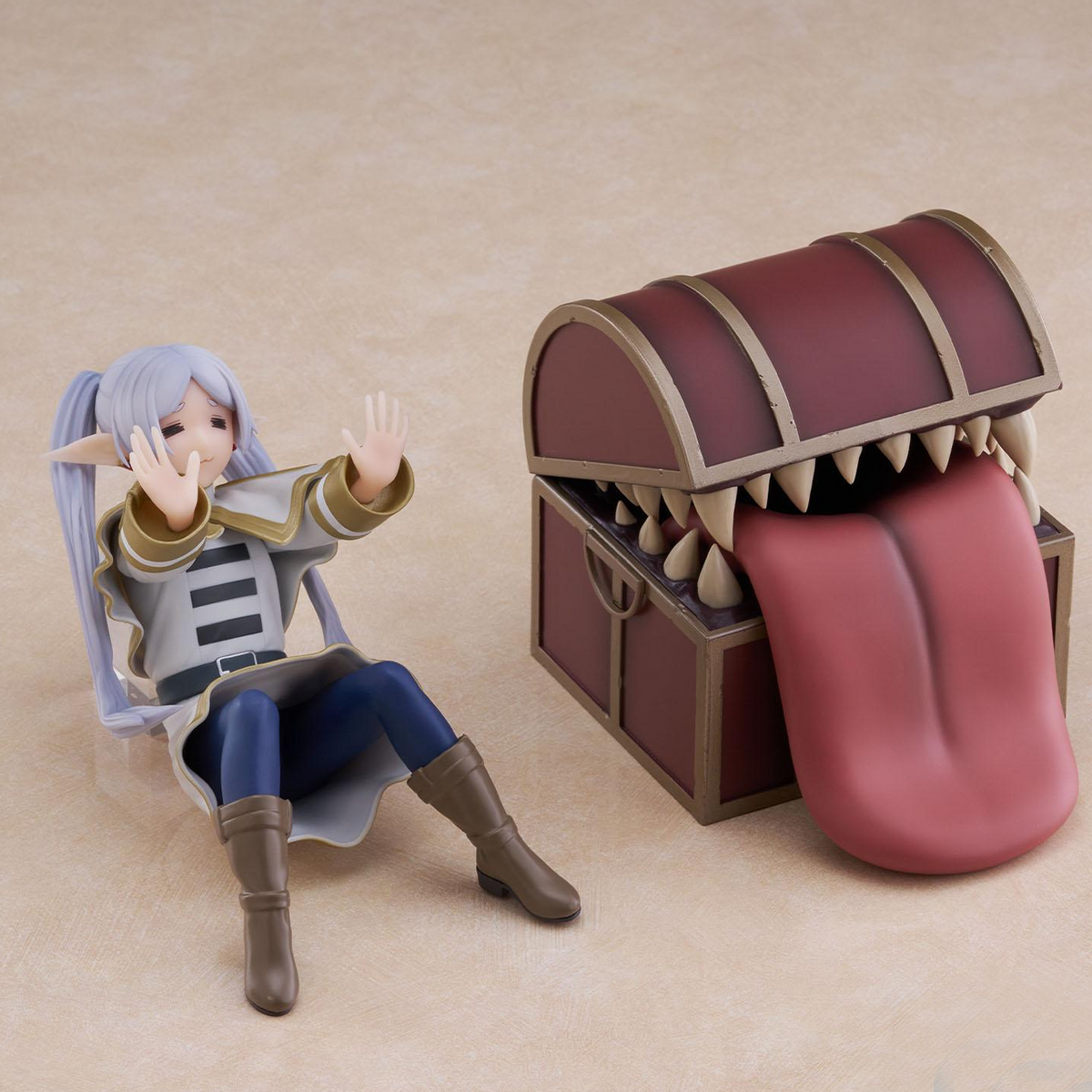 Frieren Beyond Journey's End Mimic Chest Luminasta Figure (Outside Mimic) on a Sand Coloured Background | Happy Piranha