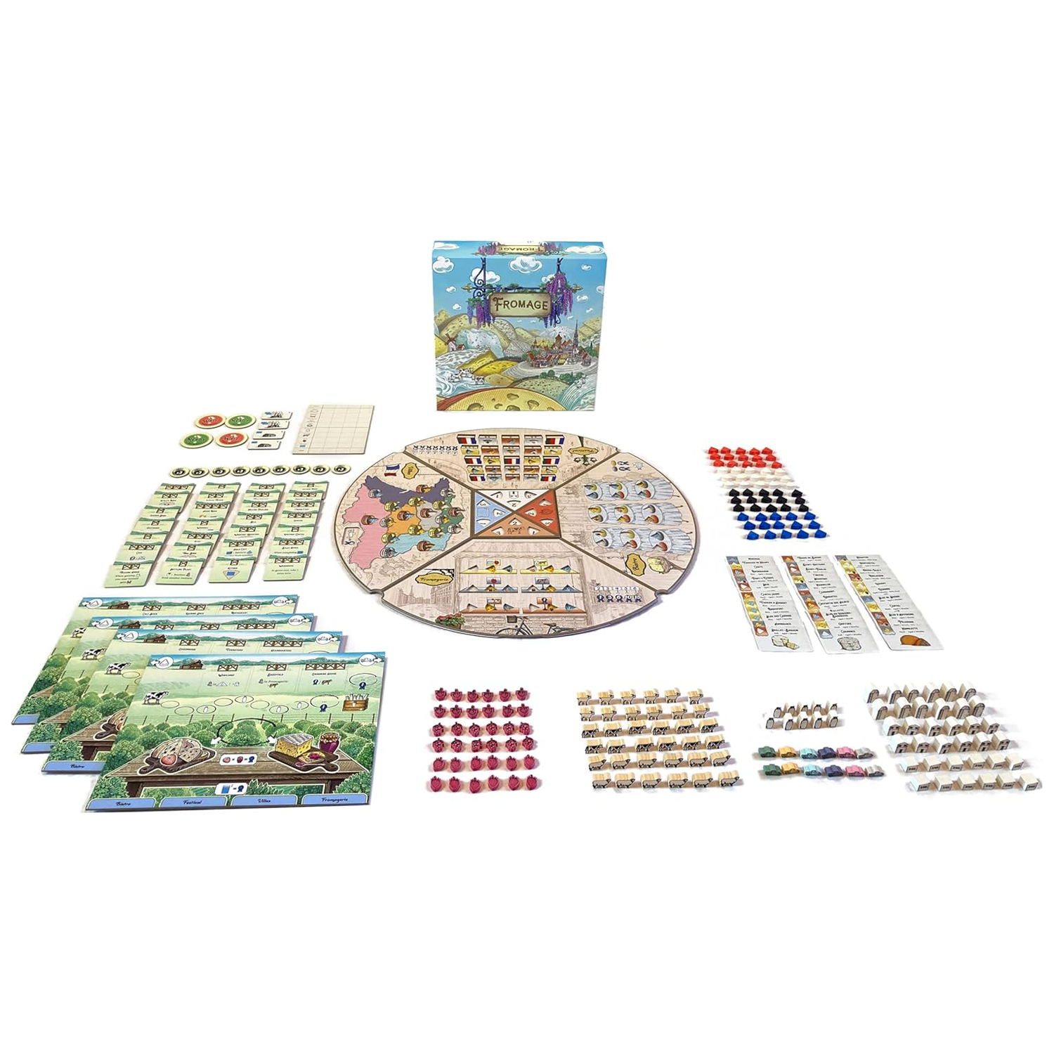 Fromage Board Game (Box and Contents) on a White Background | Happy Piranha