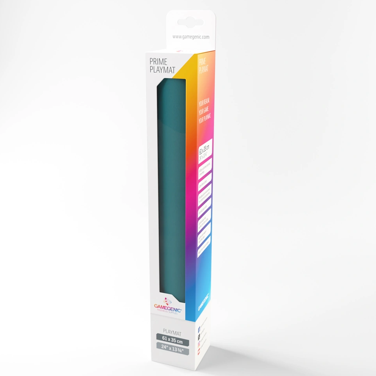 Gamegenic Prime TCG Playmat 61 x 35cm: Petrol (In Its Packaging) On a White Background | Happy Piranha