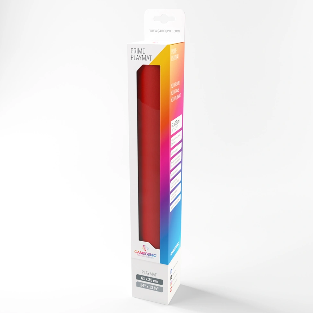 Gamegenic Prime TCG Playmat 61 x 35cm: Red (In Its Packaging) On a White Background | Happy Piranha