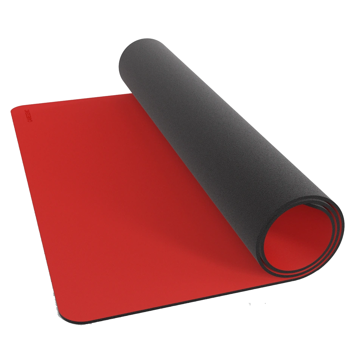 Gamegenic Prime TCG Playmat 61 x 35cm: Red (Rolled Up) On a White Background | Happy Piranha