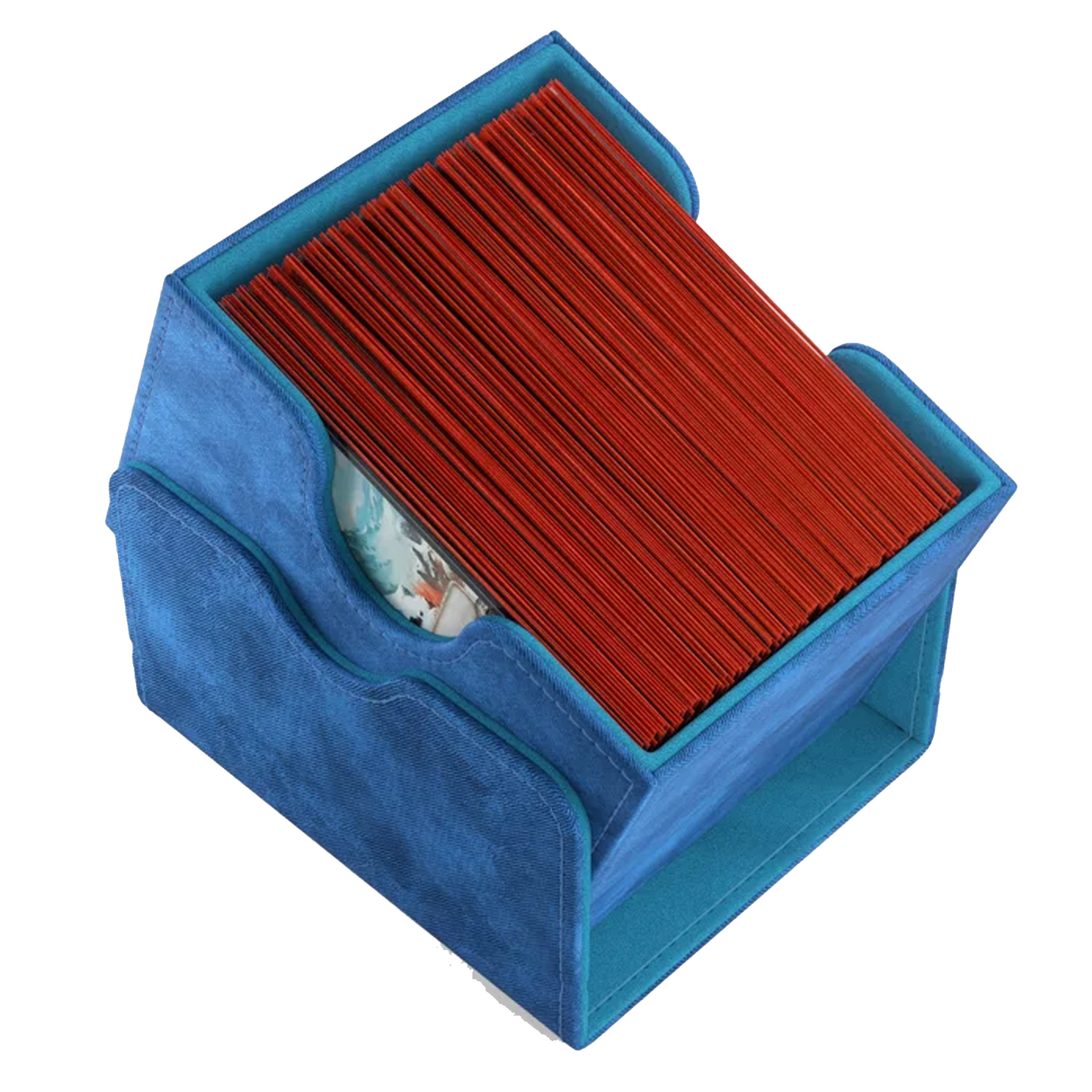 Gamegenic Sidekick 100+ XL Convertible Deck Box: Blue (Tilted Vertically) | Happy Piranha