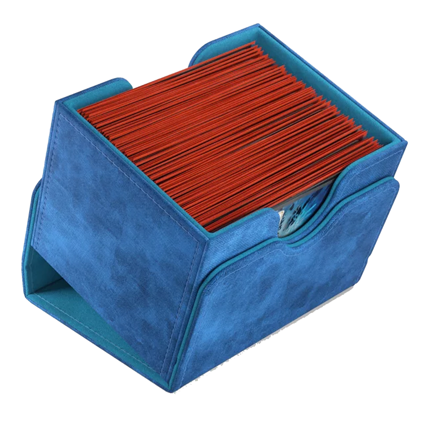 Gamegenic Sidekick 100+ XL Convertible Deck Box: Blue (Tilted Horizontally) | Happy Piranha