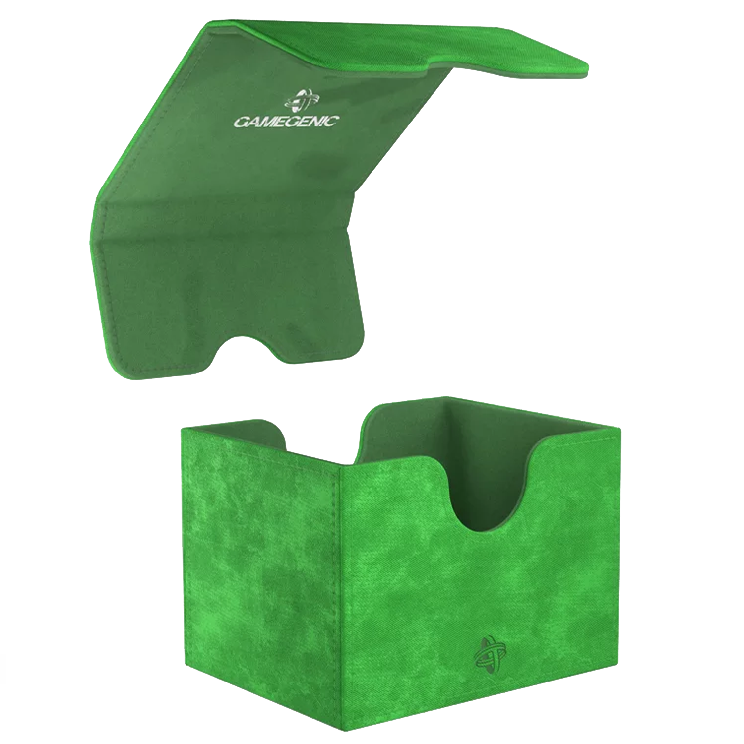 Gamegenic Sidekick 100+ XL Convertible Deck Box: Green (Lid Open) | Happy Piranha