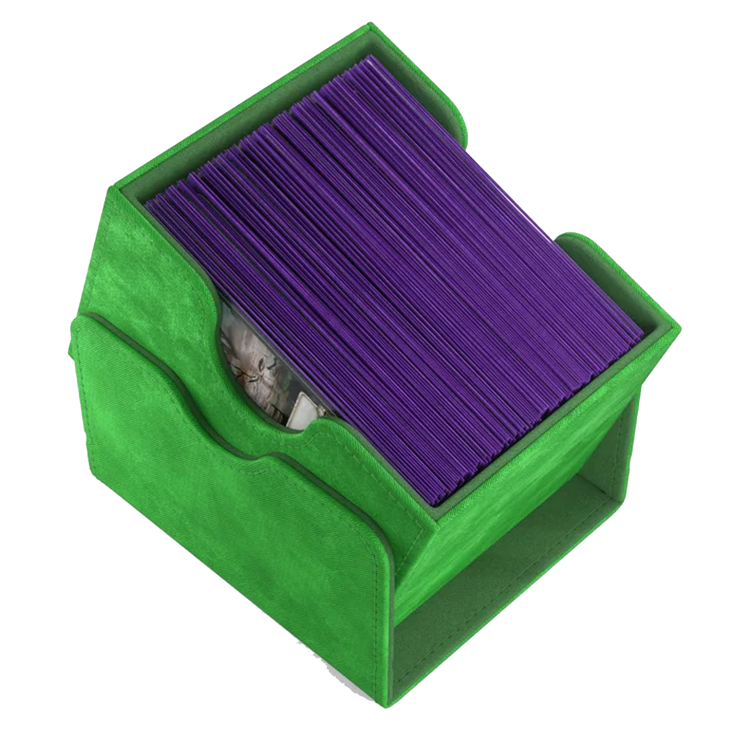 Gamegenic Sidekick 100+ XL Convertible Deck Box: Green (Tilted Vertically) | Happy Piranha