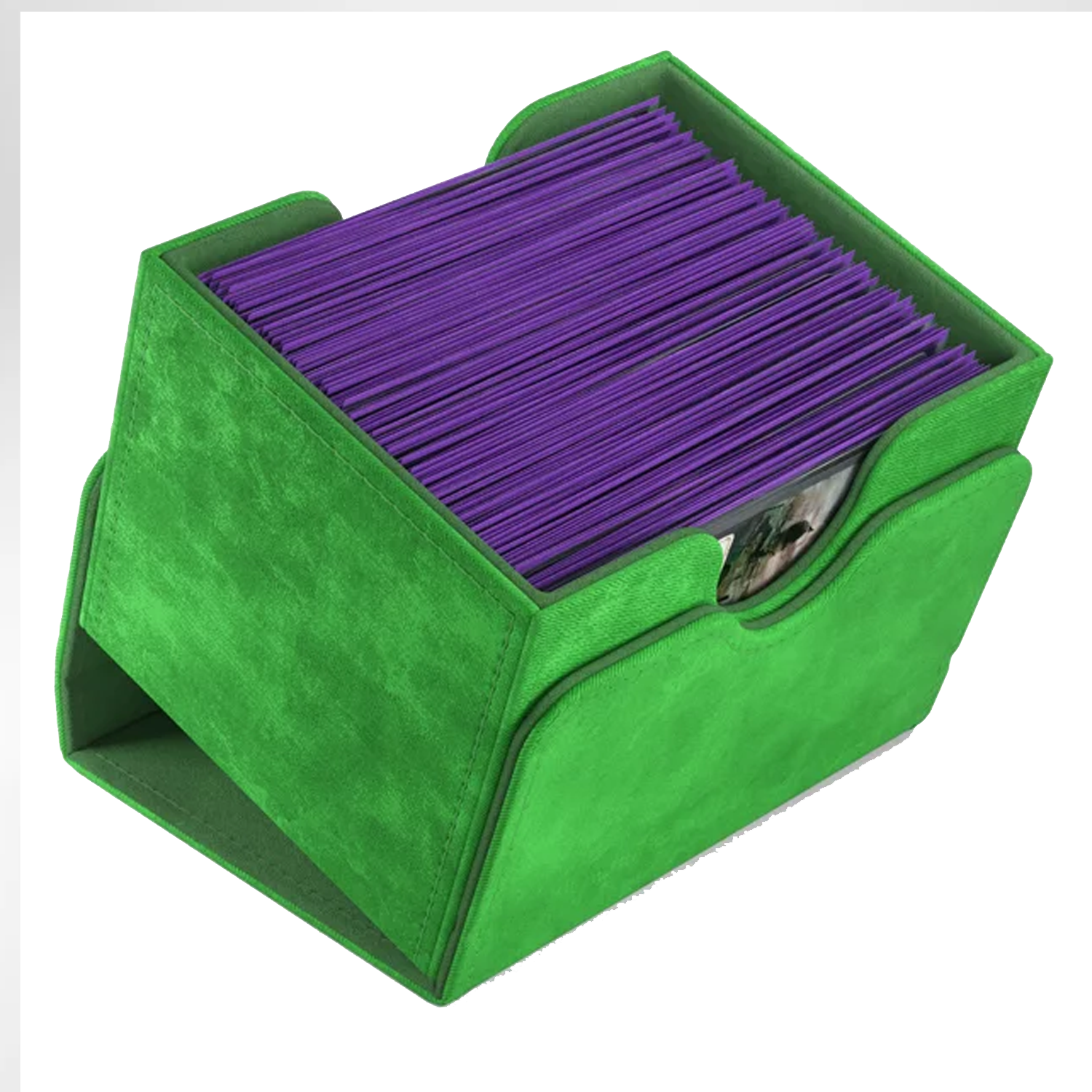 Gamegenic Sidekick 100+ XL Convertible Deck Box: Green (Tilted Horizontally) | Happy Piranha