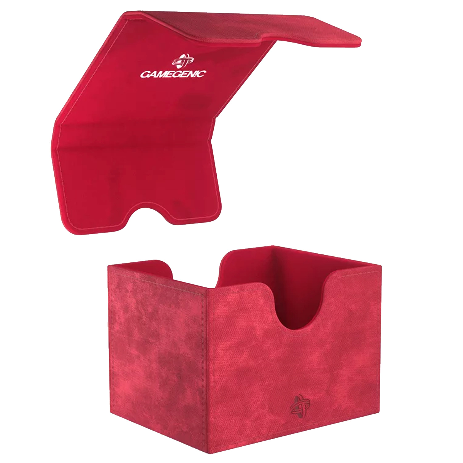 Gamegenic Sidekick 100+ XL Convertible Deck Box: Red (Lid Open) | Happy Piranha