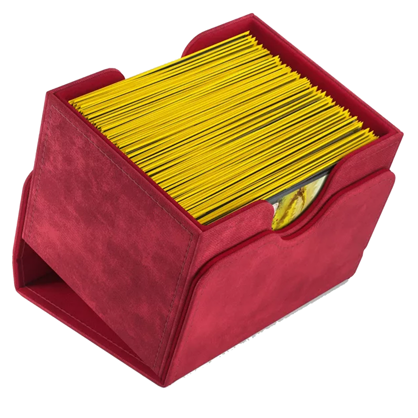 Gamegenic Sidekick 100+ XL Convertible Deck Box: Red (Tilted Horizontally) | Happy Piranha