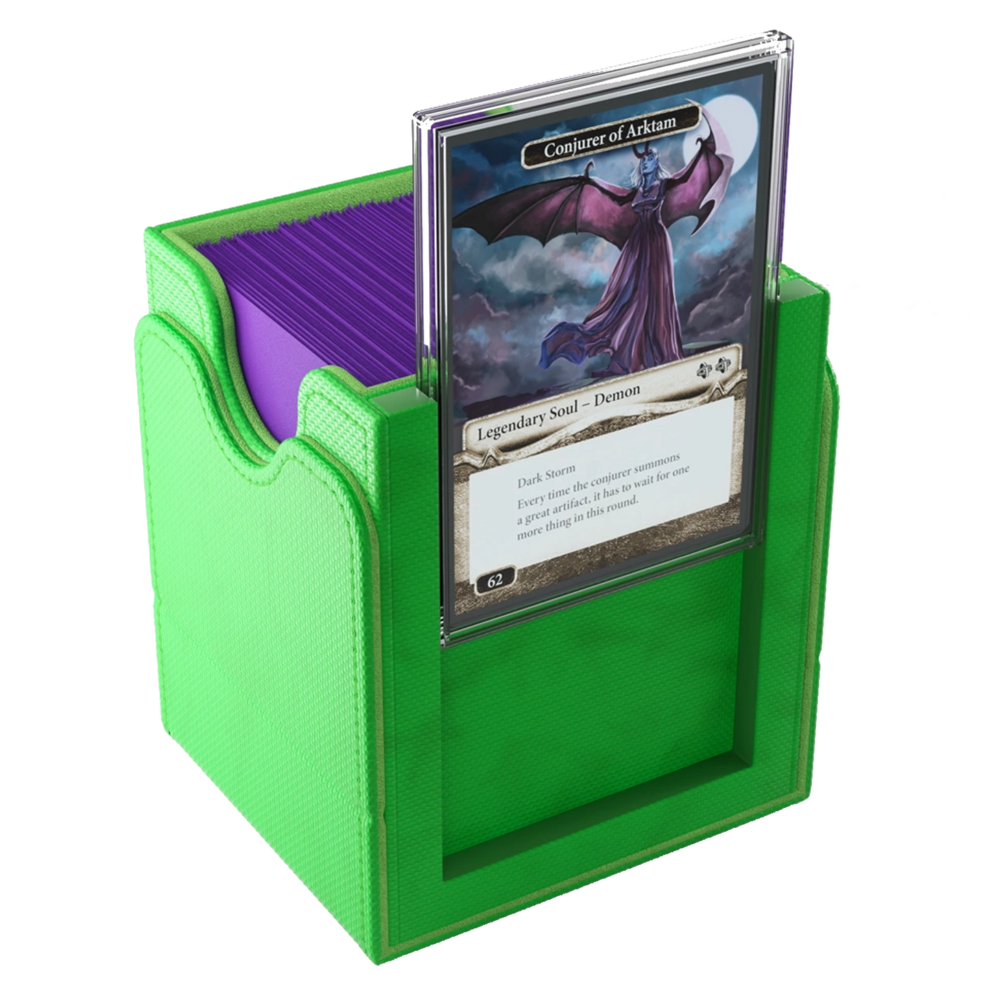 Gamegenic Squire Plus 100+ XL Convertible Deck Box: Green With the Commander Slab Being Removed | Happy Piranha