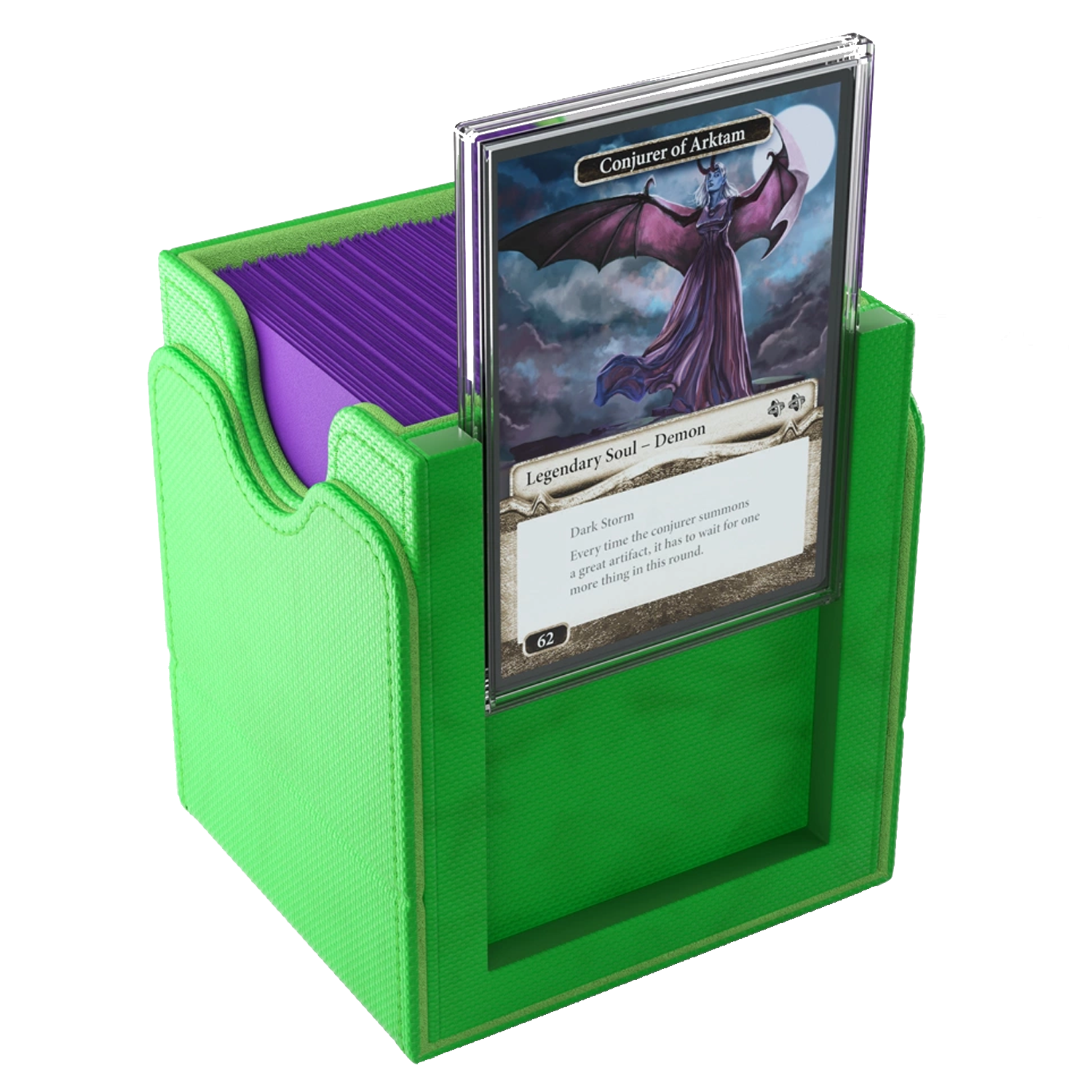 Gamegenic Squire Plus 100+ XL Convertible Deck Box: Green With the Commander Slab Being Removed | Happy Piranha