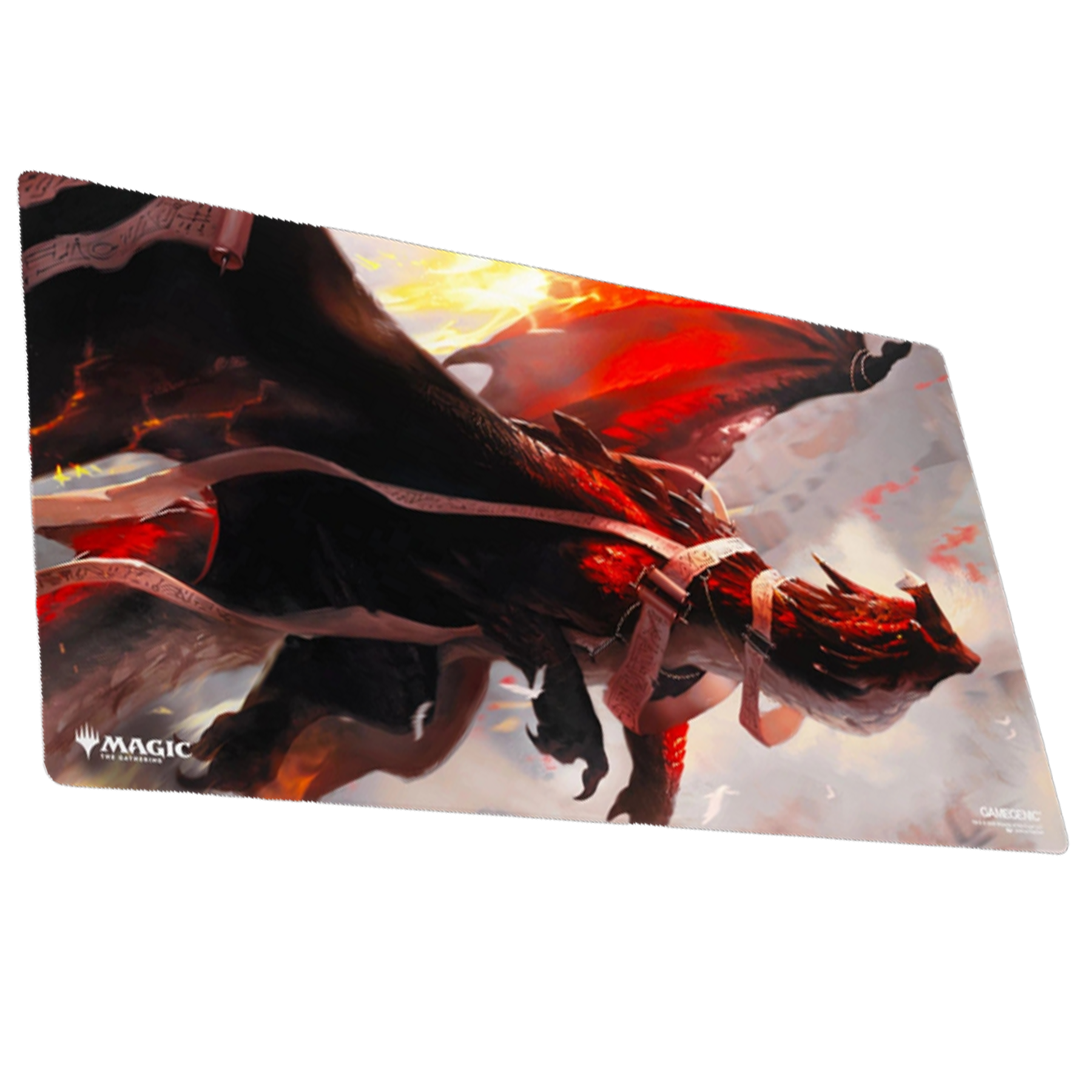 Gamegenic: Secrets of Strixhaven Lorehold Dragon Playmat 61 x 35cm on a White Background | Happy Piranha