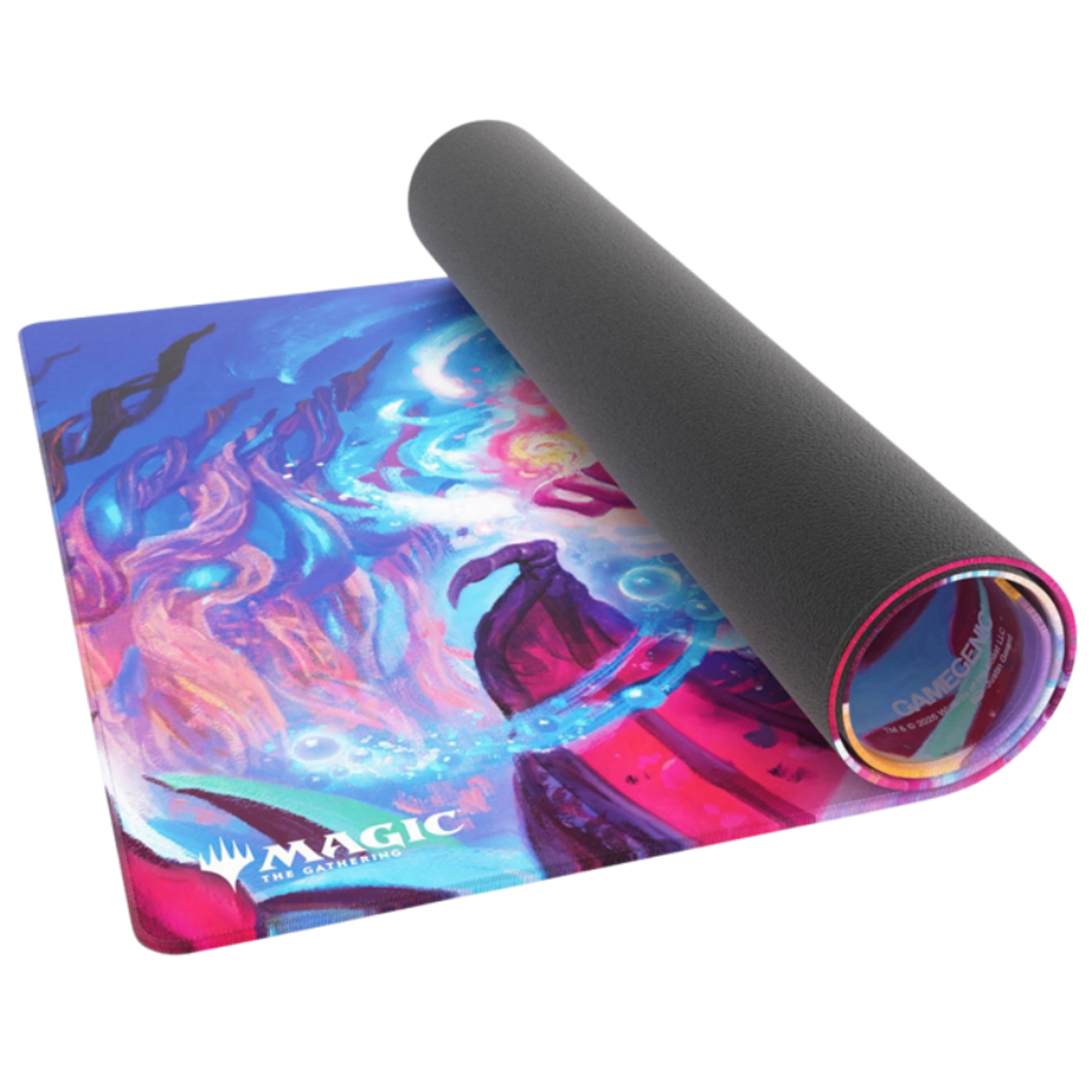 Gamegenic: Secrets of Strixhaven Prismari Dragon Playmat 61 x 35cm, Rolled Up on a White Background | Happy Piranha