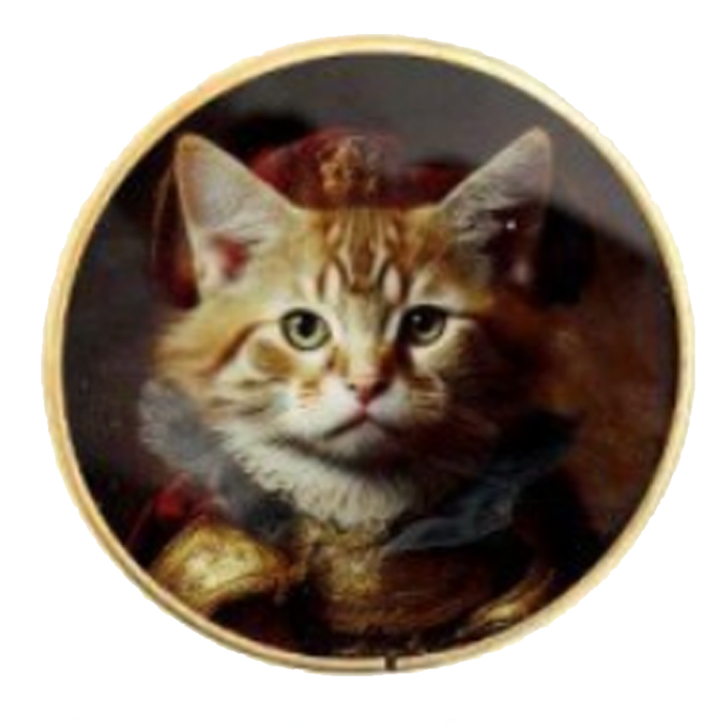 Gentry Cats: Posh Animal Design Circular Glass Coaster (Ginger Cat) | Happy Piranha