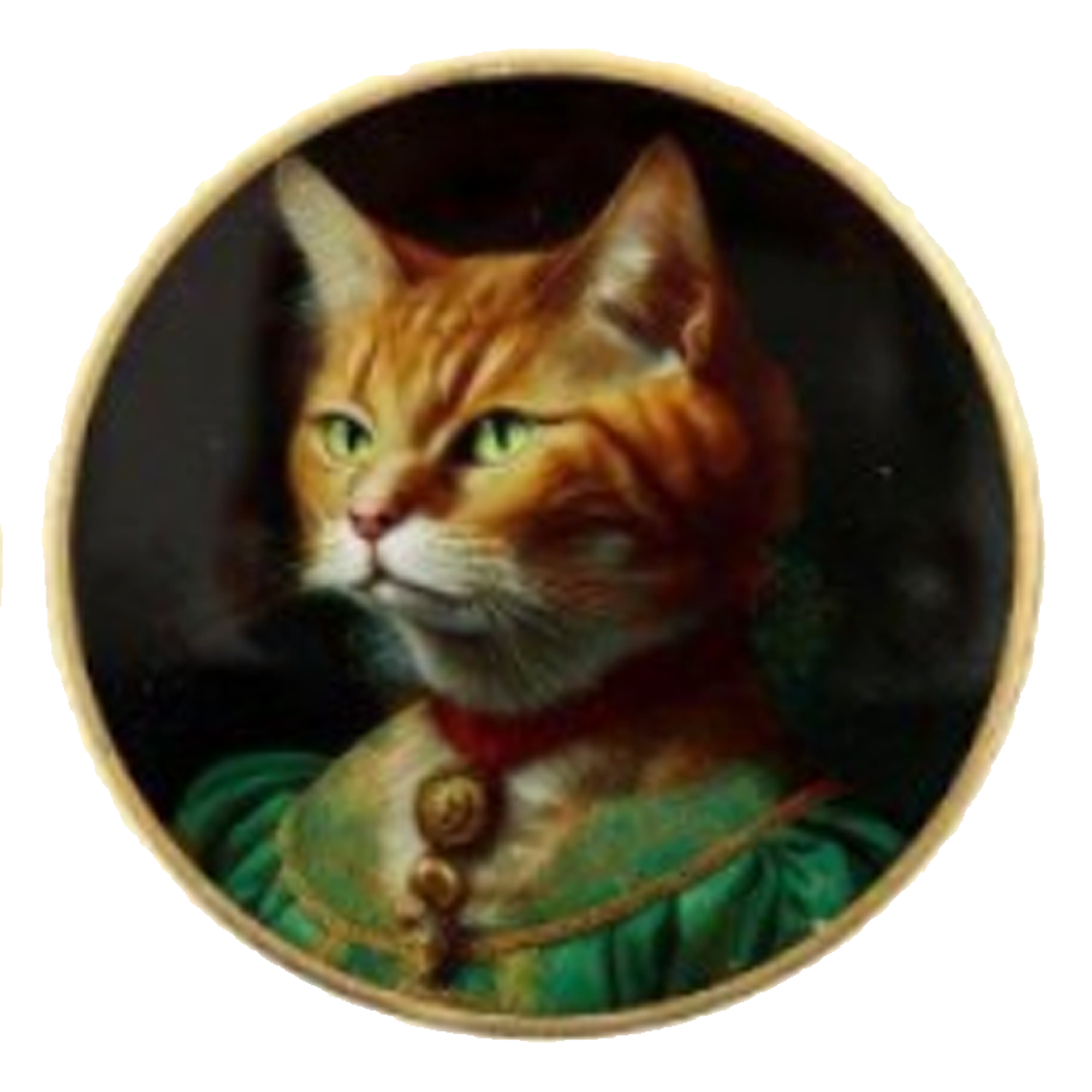 Gentry Cats: Posh Animal Design Circular Glass Coaster (Tabby Cat) | Happy Piranha
