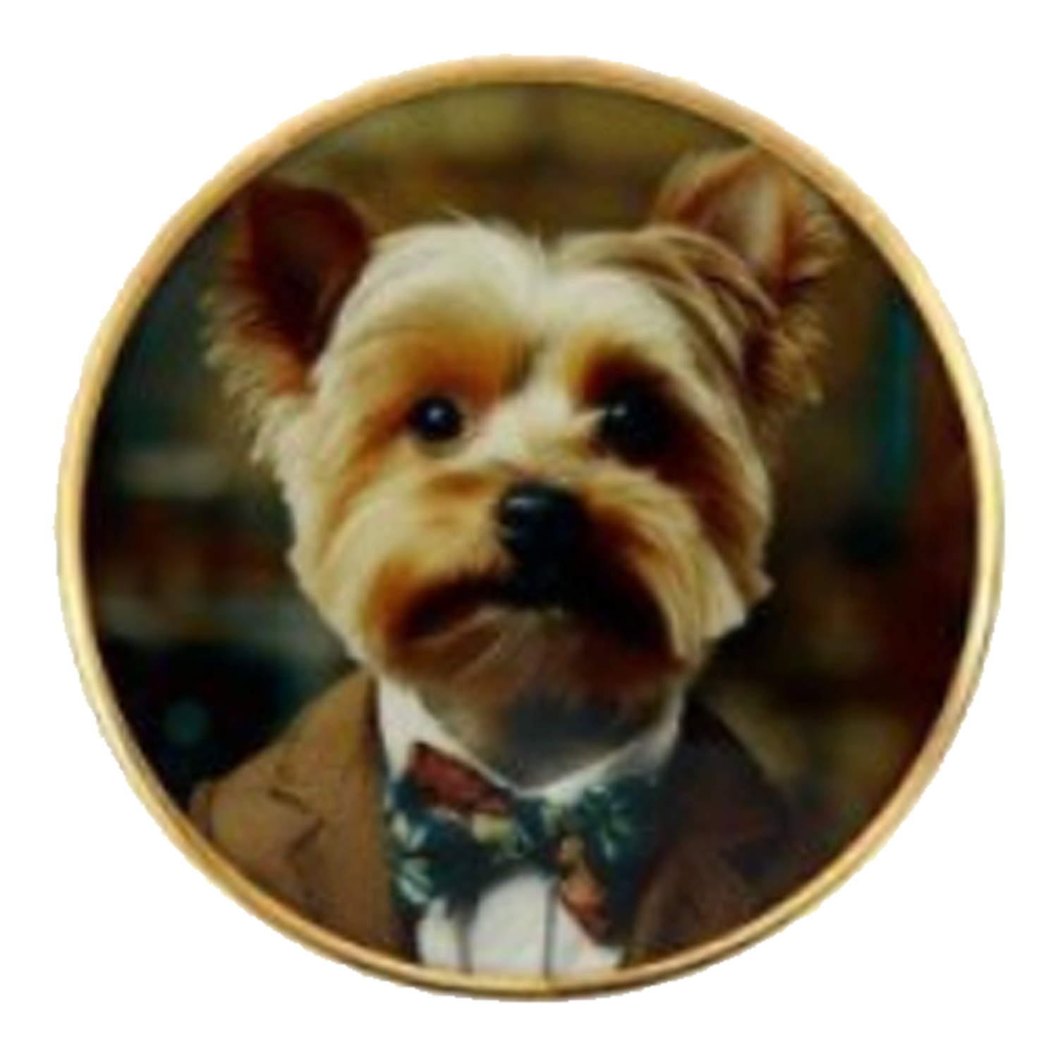 Gentry Small Dogs: Posh Animal Design Glass Coaster (Yorkie Design) | Happy Piranha