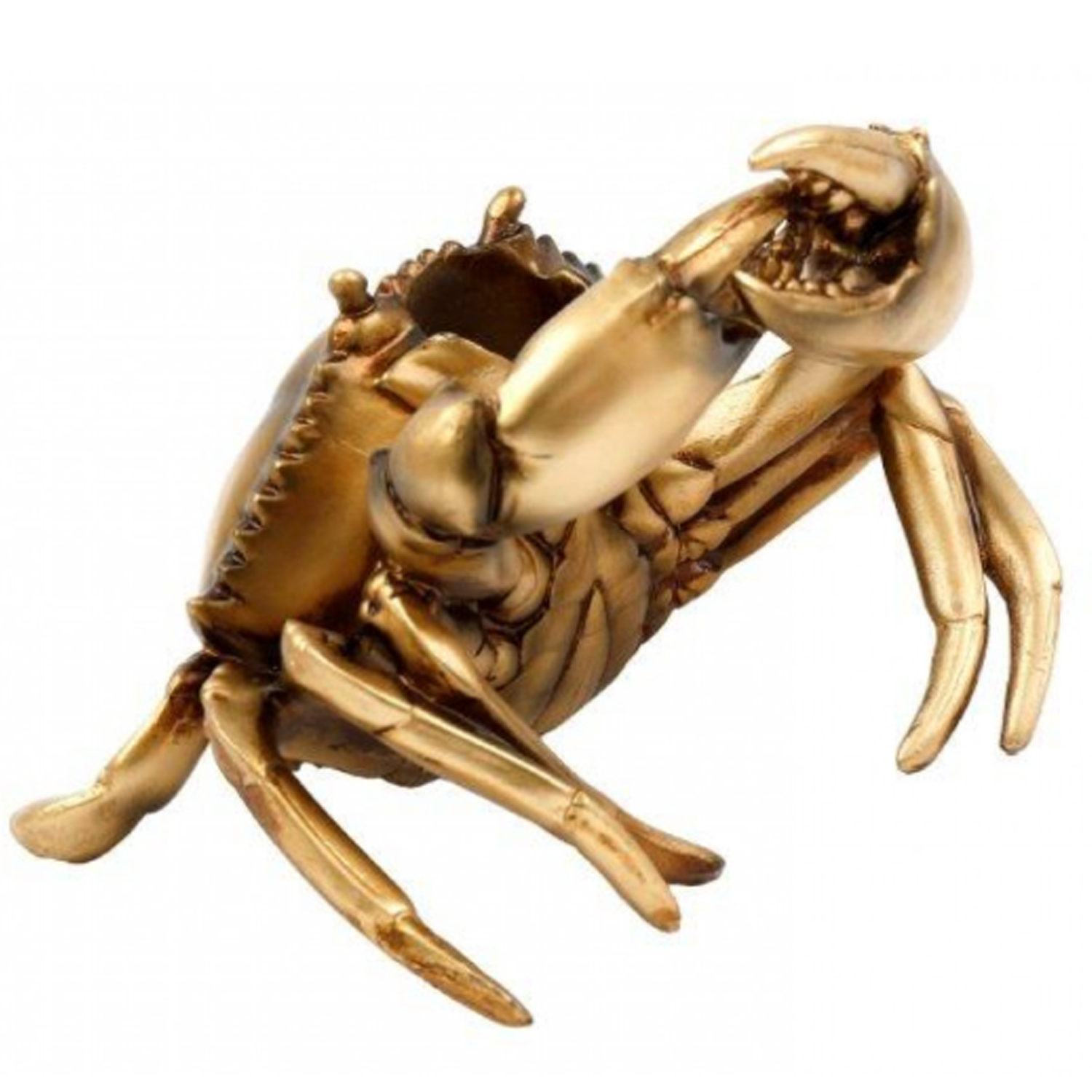Gold Crab Wine Bottle Holder on a White Background | Happy Piranha