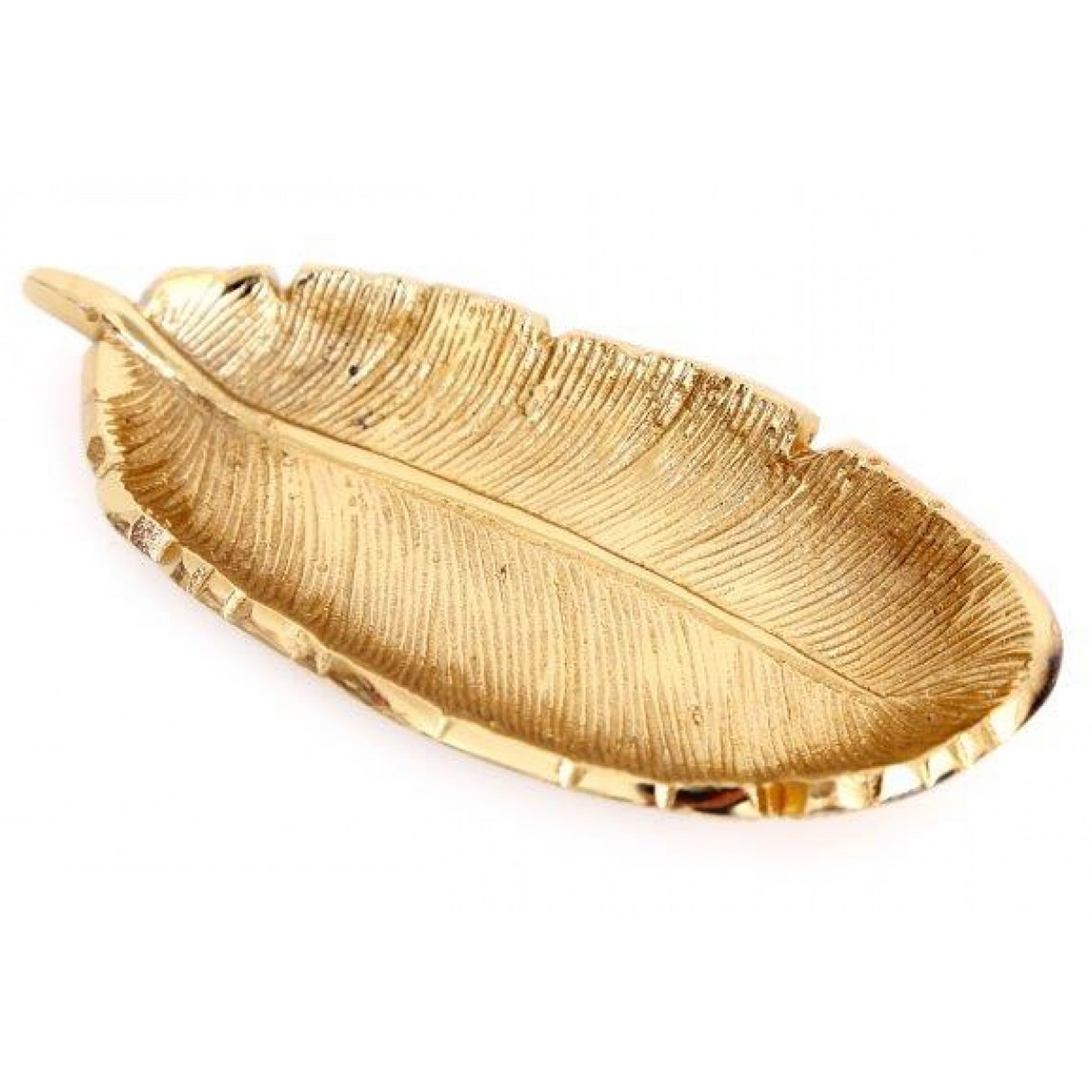 Golden Feather Aluminium Metal Trinket Dish | Happy Piranha