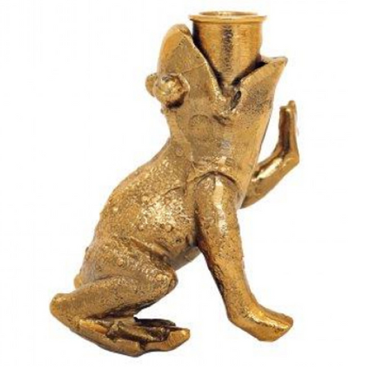 Gold Frog Candlestick Candle Holder | Happy Piranha