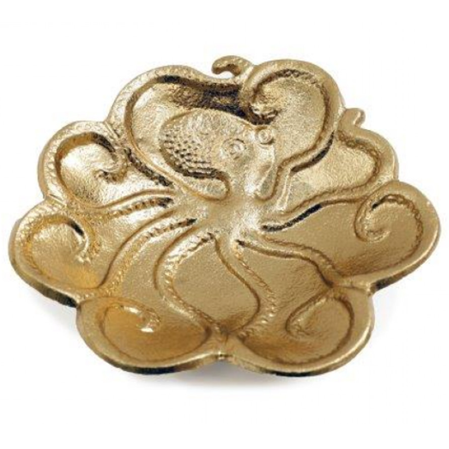 Gold Metal Octopus Trinket Dish / Bowl on a White Background | Happy Piranha