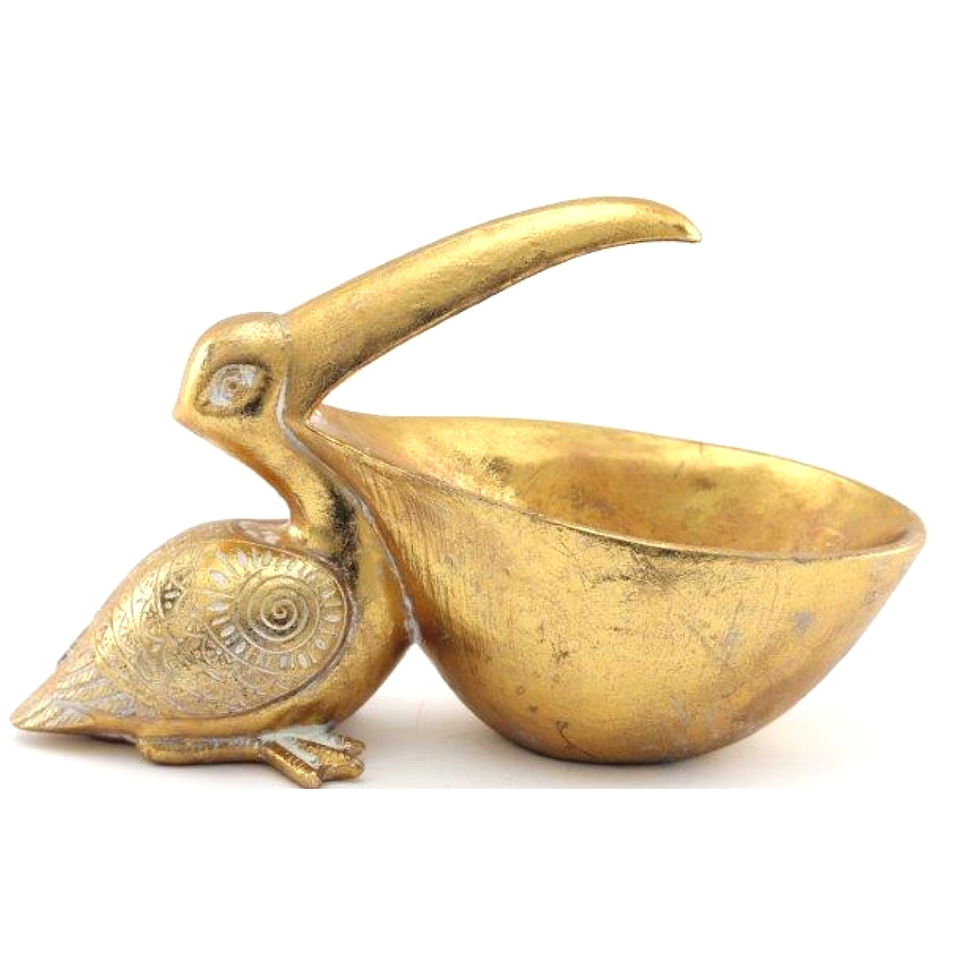 Gold Pelican Bowl / Trinket Dish | Happy Piranha