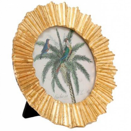 Mini Gold Circle Sunburst Baroque Style Photo Frame | Happy Piranha