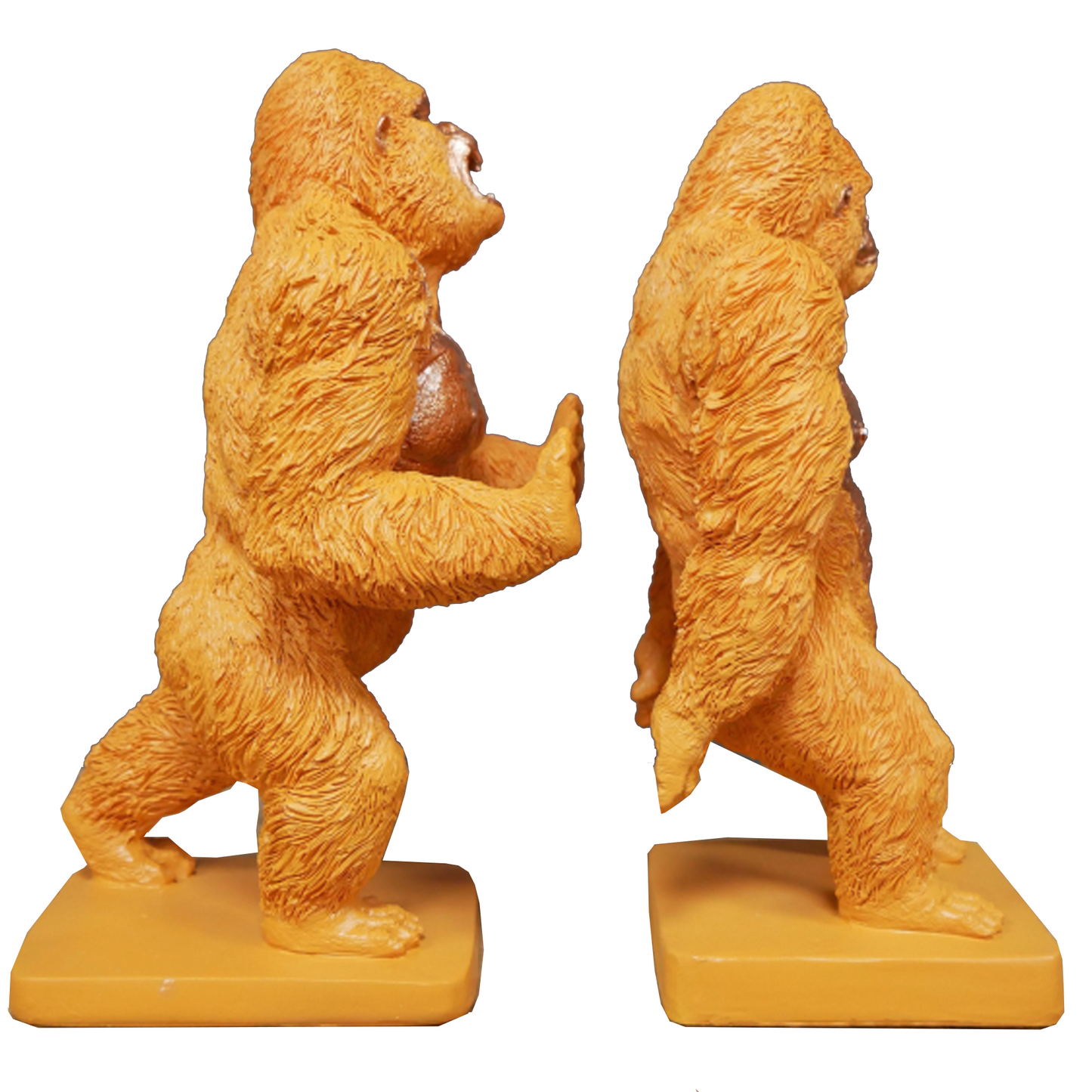Orange & Gold Gorilla Bookends | Happy Piranha