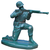 Crouching Green Army Man - 18cm Toy Soldier Ornament | Happy Piranha