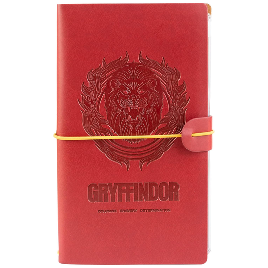 Gryffindor Harry Potter Faux Leather Travel Journal / Notebook (Front) | Happy Piranha