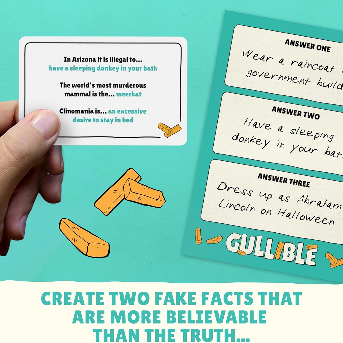 Gullible Board Game How to Play Infographic | Happy Piranha