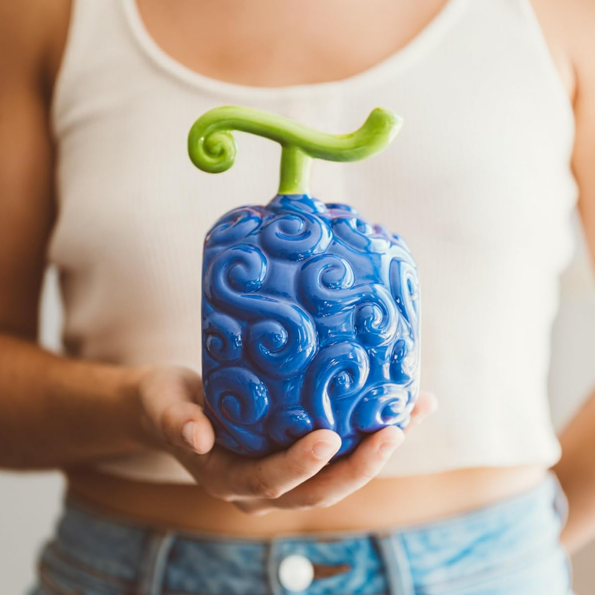 One Piece Gum-Gum Fruit  (Gomu Gomu no Mi) 3D Mug (in a Person's Hand) | Happy Piranha