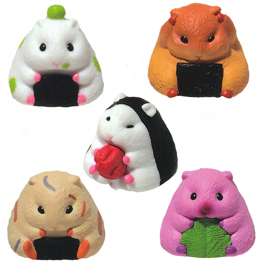 Hamusubi Mogu! Hamster Onigiri Rice Ball Mini Figure Blind Box (All 5) | Happy Piranha