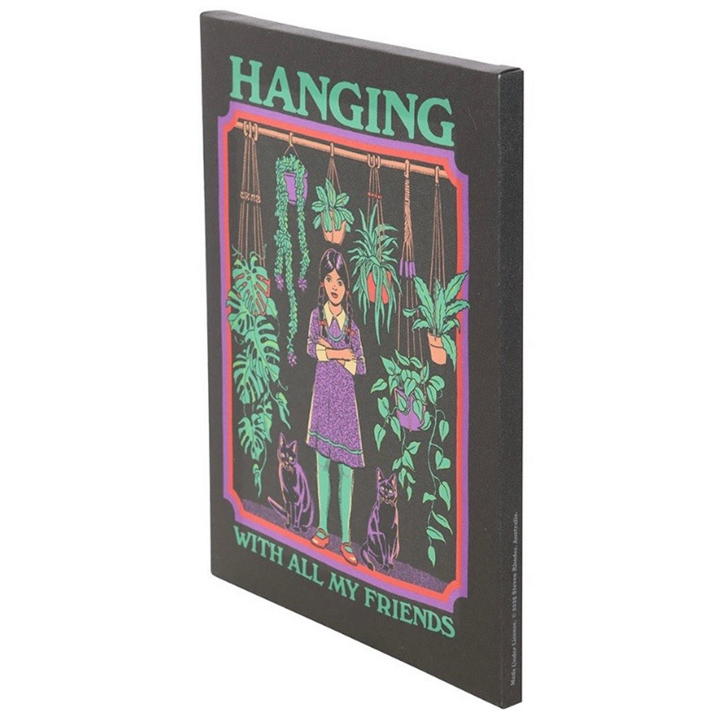 Hanging With All My Friends: Steven Rhodes Licensed Canvas Print (Side) On a White Background | Happy Piranha