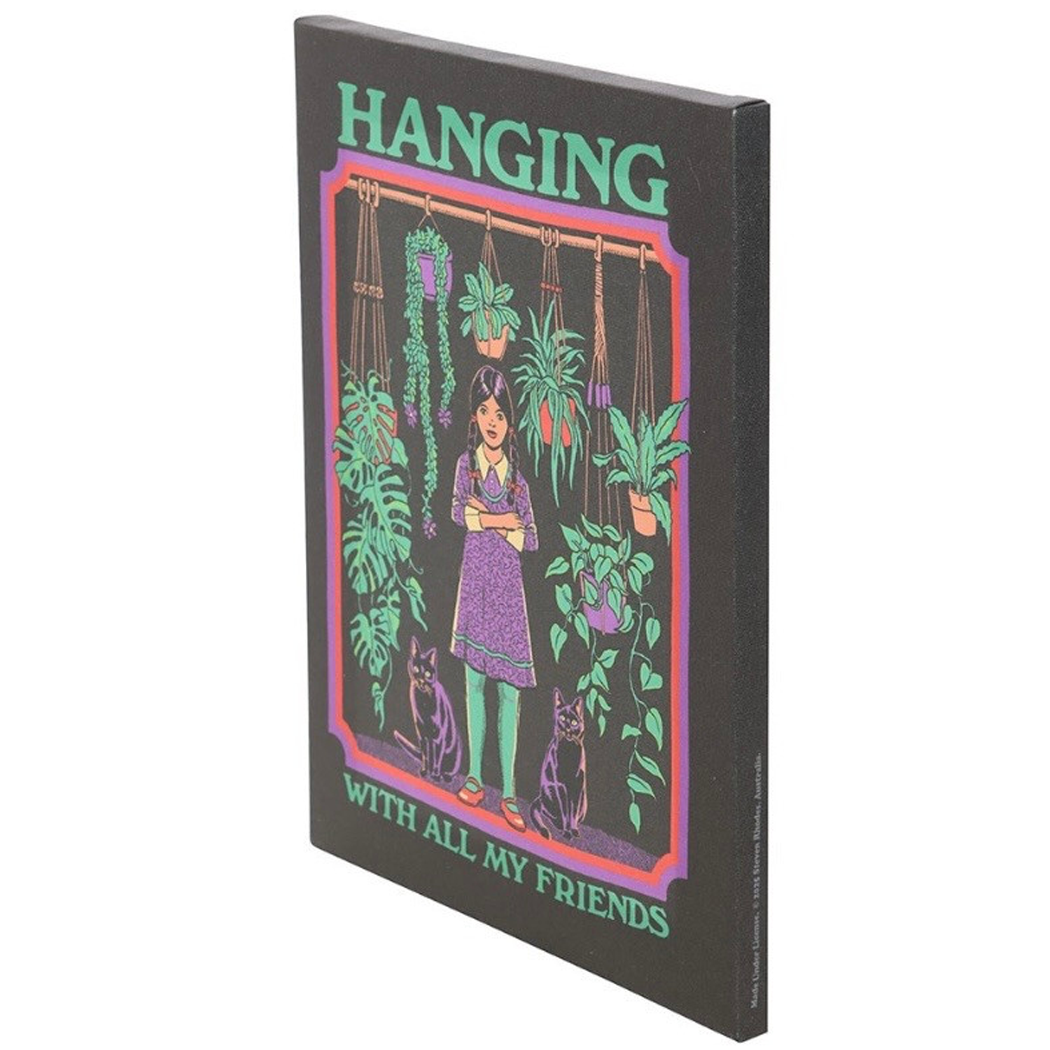 Hanging With All My Friends: Steven Rhodes Licensed Canvas Print (Side) On a White Background | Happy Piranha