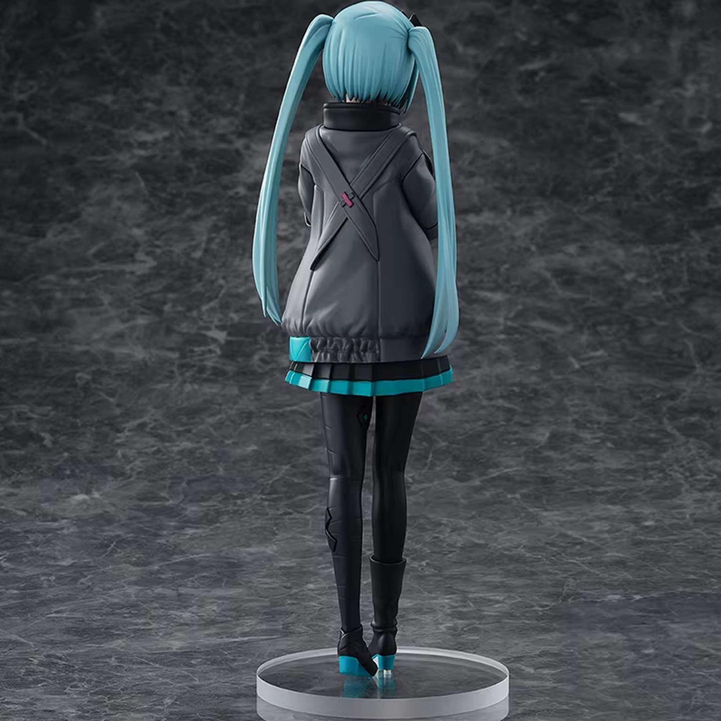 Hatsune Miku Colourful Stage! The Movie: Shuttered Sekai Luminista Figure (Back) on a Grey Background | Happy Piranha