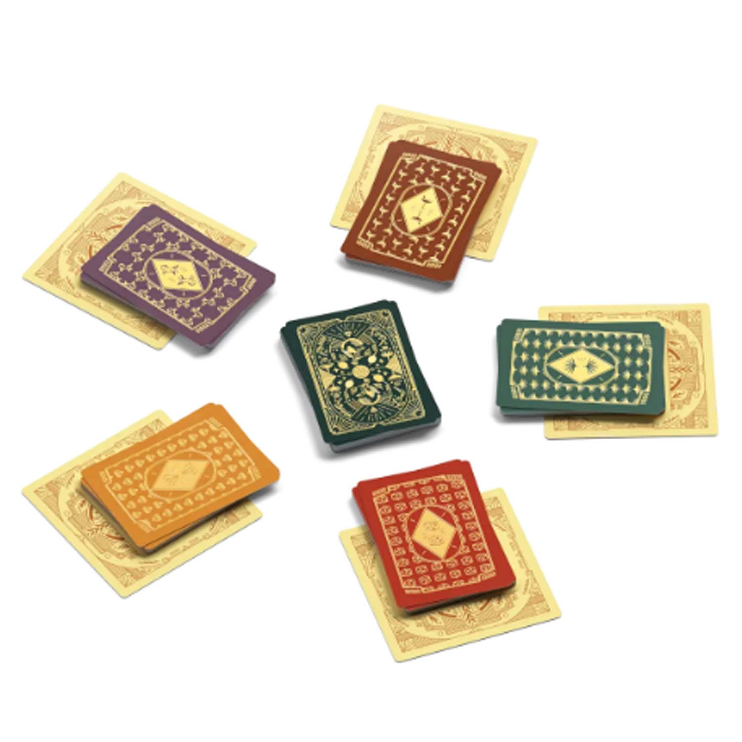 High Society Card Game (Cards Laid Out in a Star Shape) On a White Background | Happy Piranha